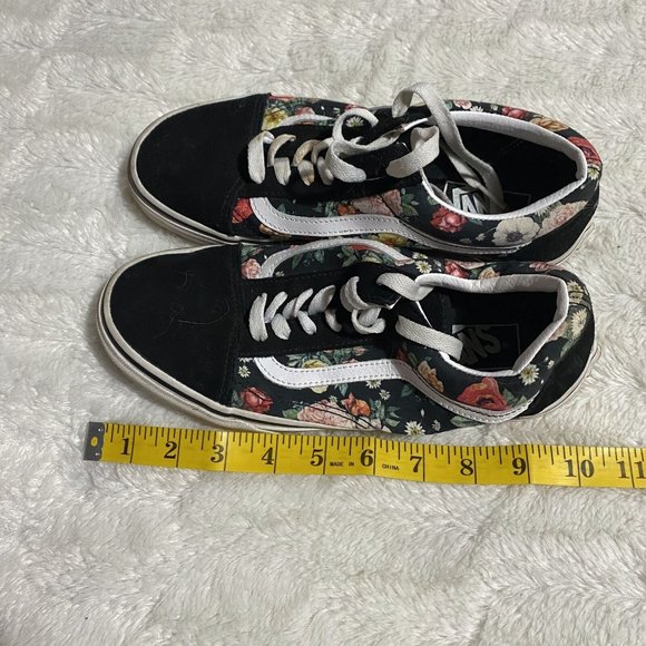 Vans Unisex Black Lace-Up Low Top Garden Floral Old Skool Sneaker Shoes M6/W7.5 - Picture 8 of 8